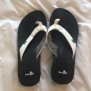 Sanuk sandals, white, size 8.5